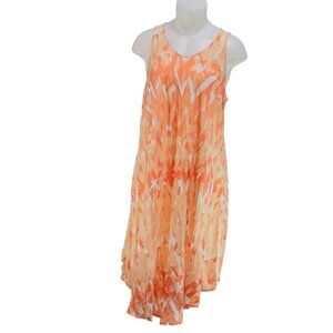 AMERICAN CROWN Women's Sleeveless Orange Abstract Print Dress One Size Fits Most